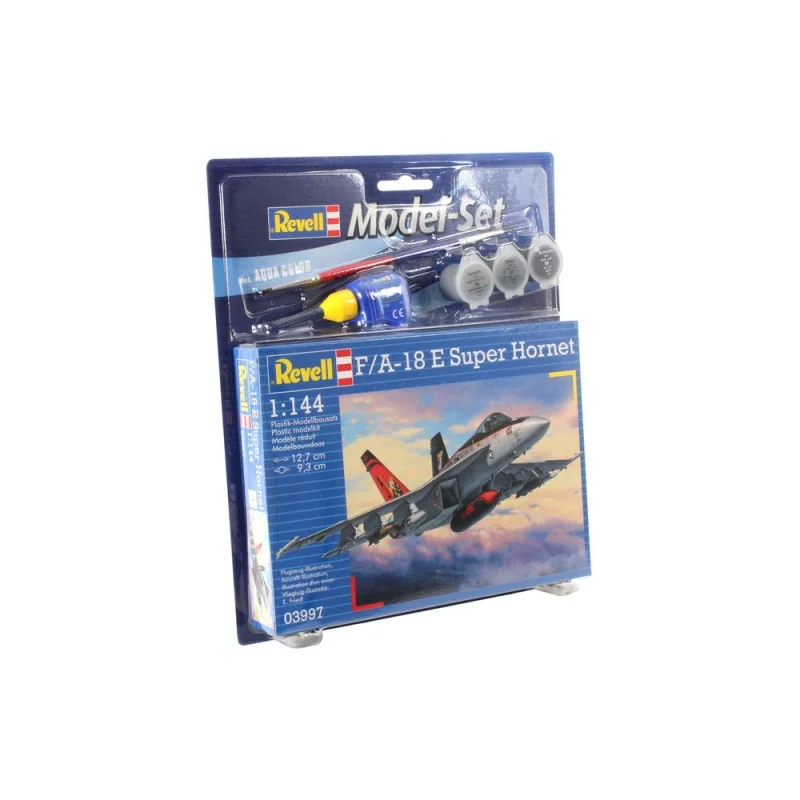 F/A18E Super Hornet Set - box containing the model, paints, brush and glue