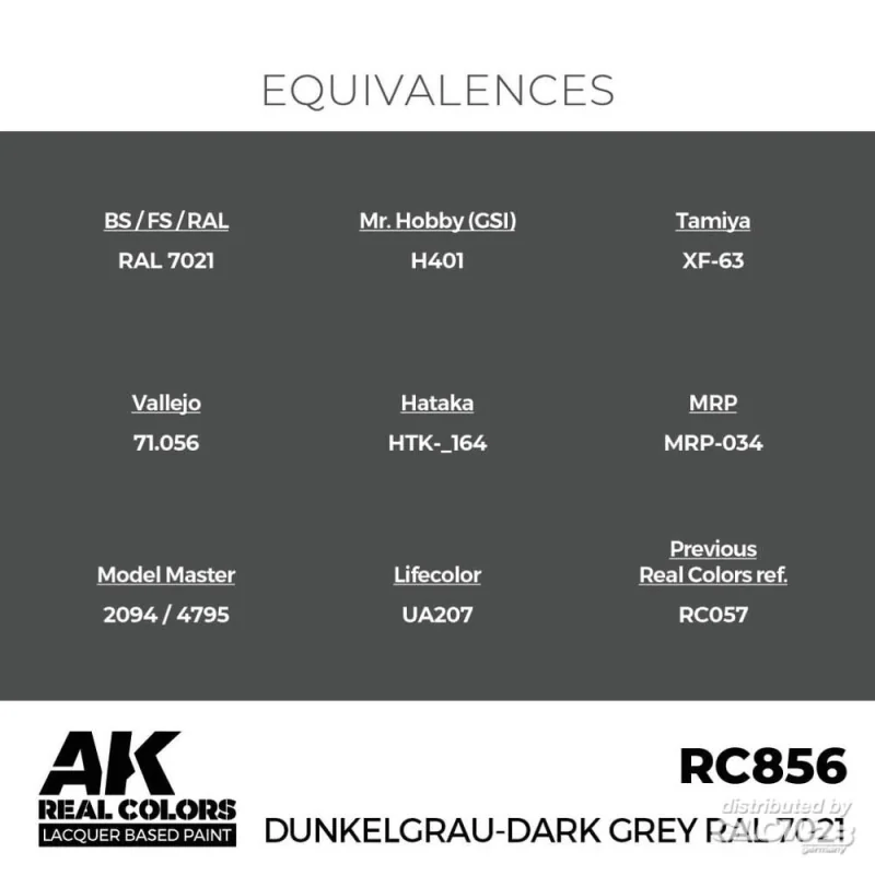 Dunkelgrau-Dark Gray RAL 7021 17 ml. Acrylverf voor modelbouw