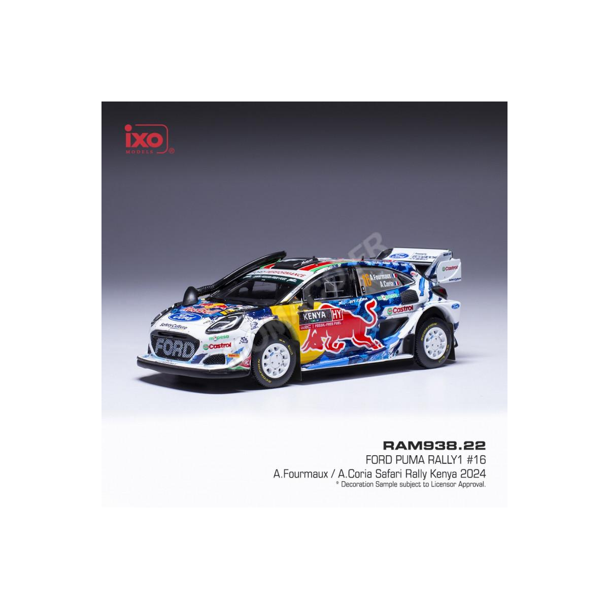 FORD PUMA RALLY 1 16 ADRIEN FOURMAUX/ALEXANDRE CORIA RALLY SAFARI KENYA 2024 Miniatuur 
