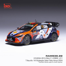HYUNDAI I20 N RALLY 1 HYBRID 11 THIERRY NEUVILLE/MARTIJN WYDAEGHE RALLY SAFARI 2024 Miniatuur 