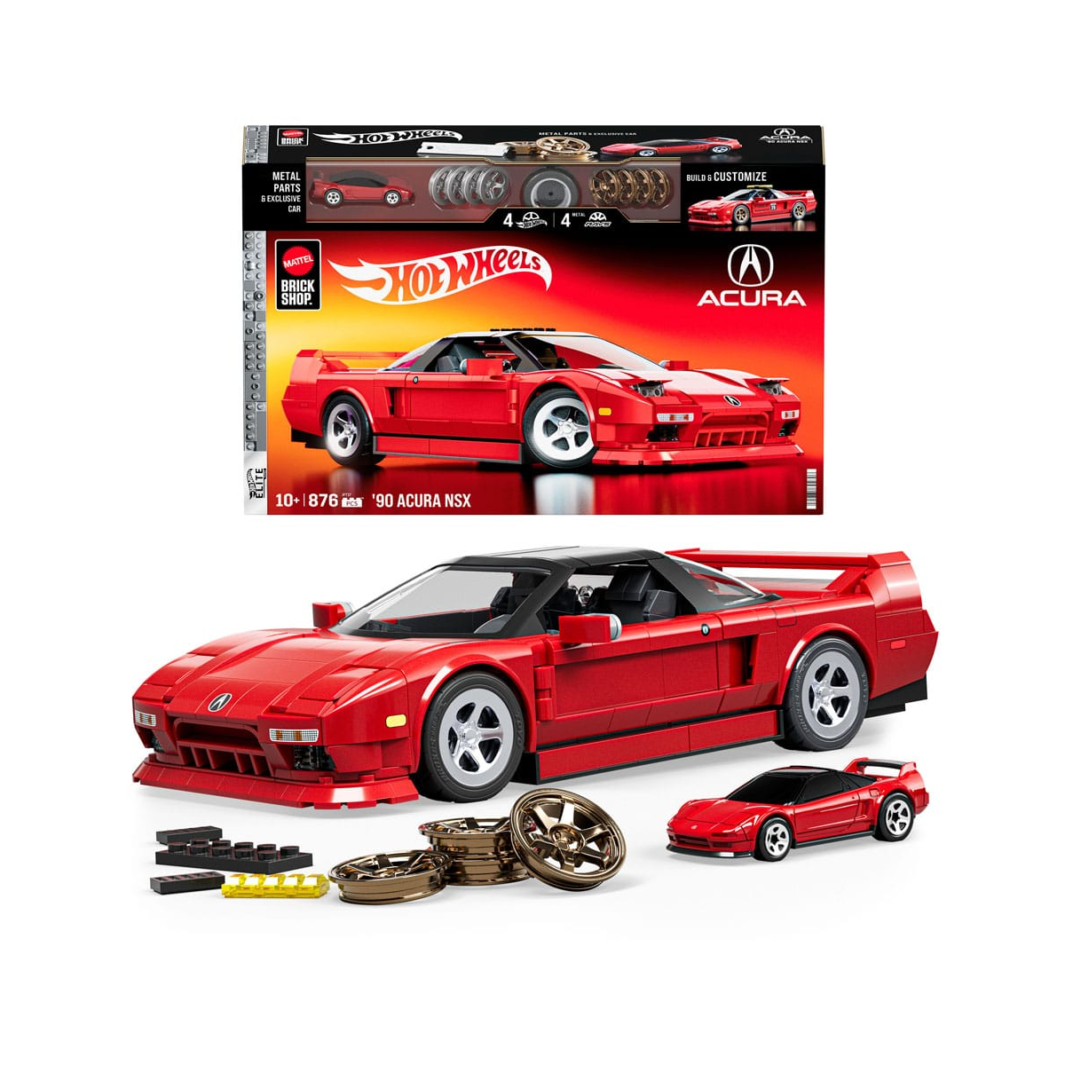 Mattel Brick Shop building set Hot Wheels Elite Series 1/16 '90 Acura NSX Constructiespellen