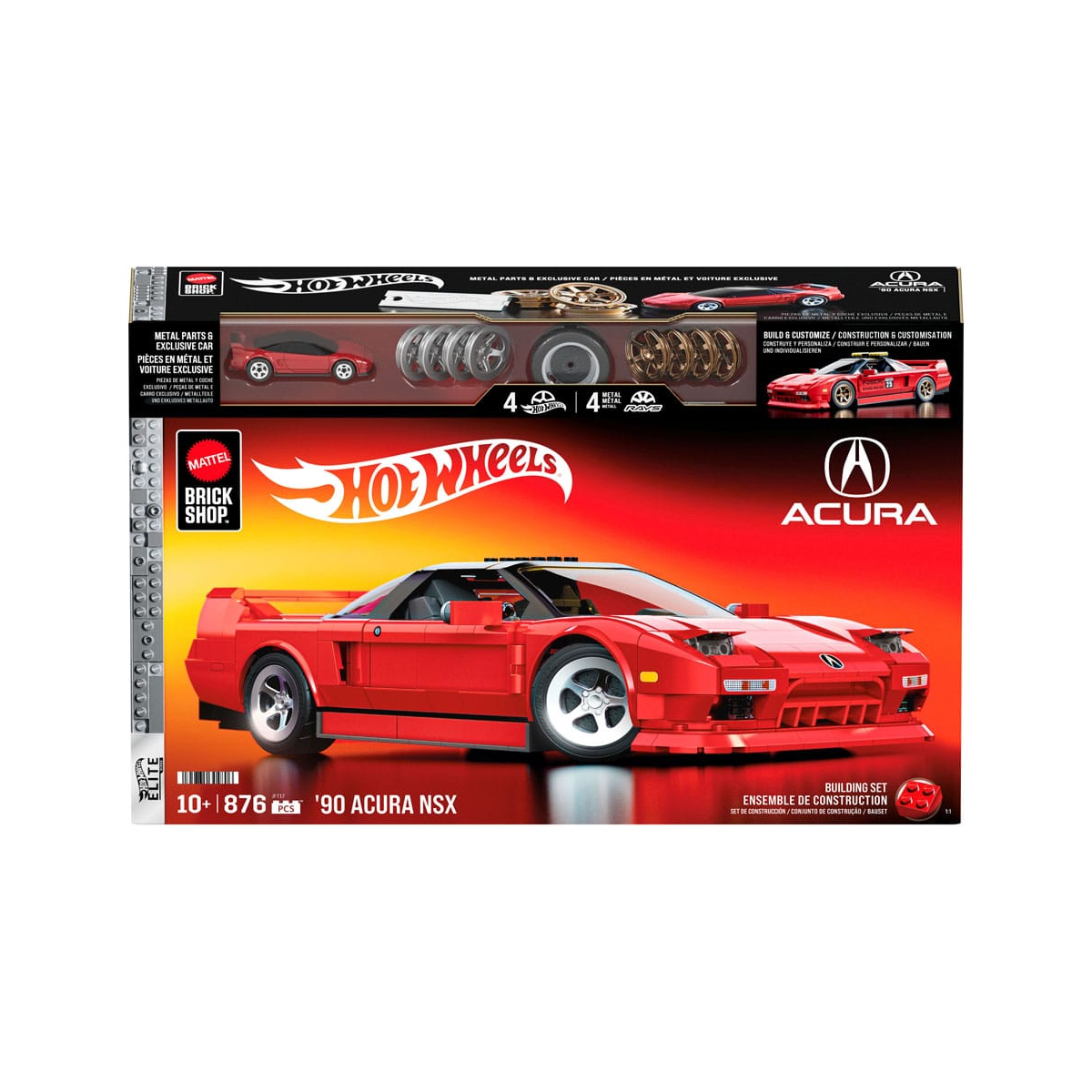 Mattel Brick Shop building set Hot Wheels Elite Series 1/16 '90 Acura NSX