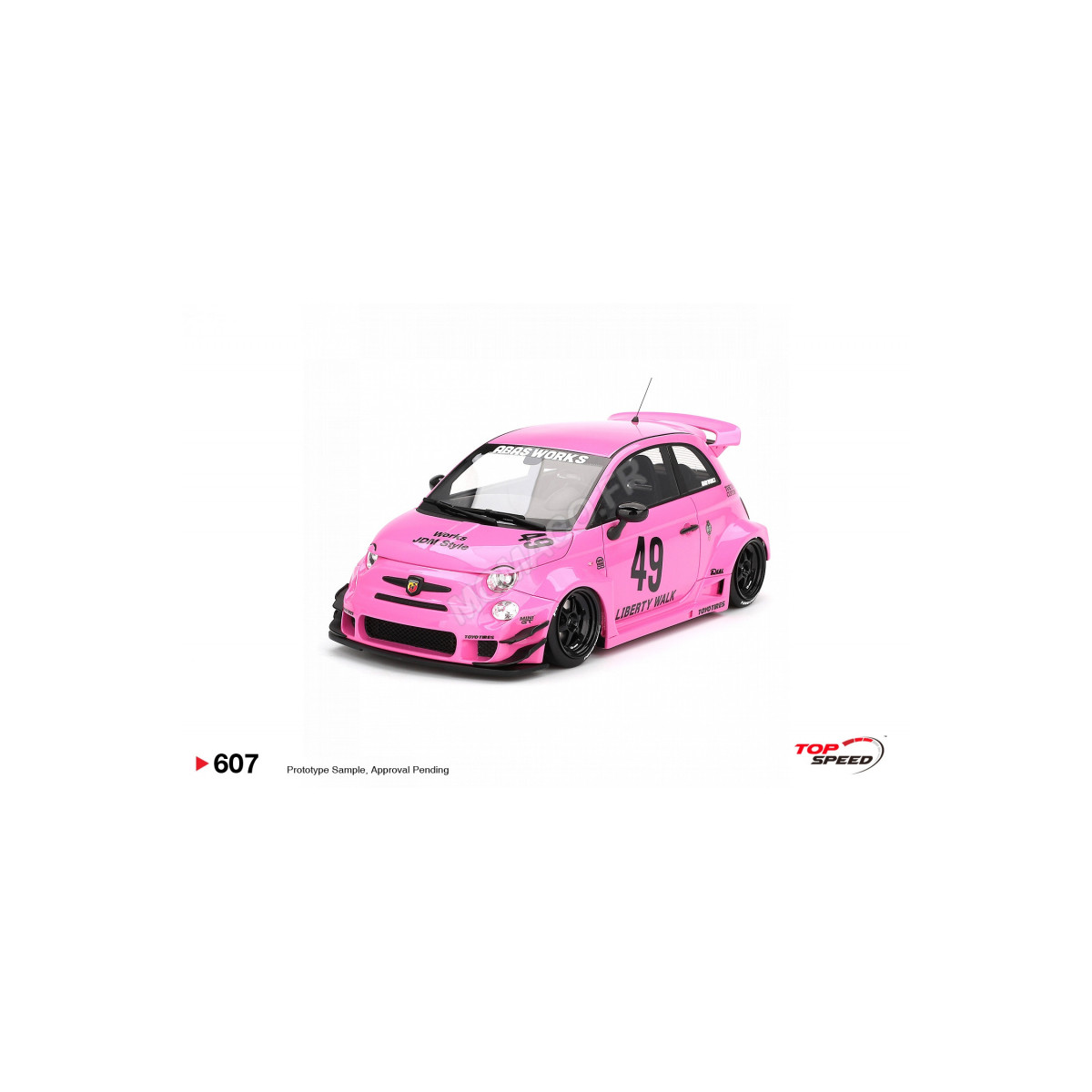 FIAT ABARTH 595 LB-WORKS X ABAS WORKS 2024 PINK Miniatuur 