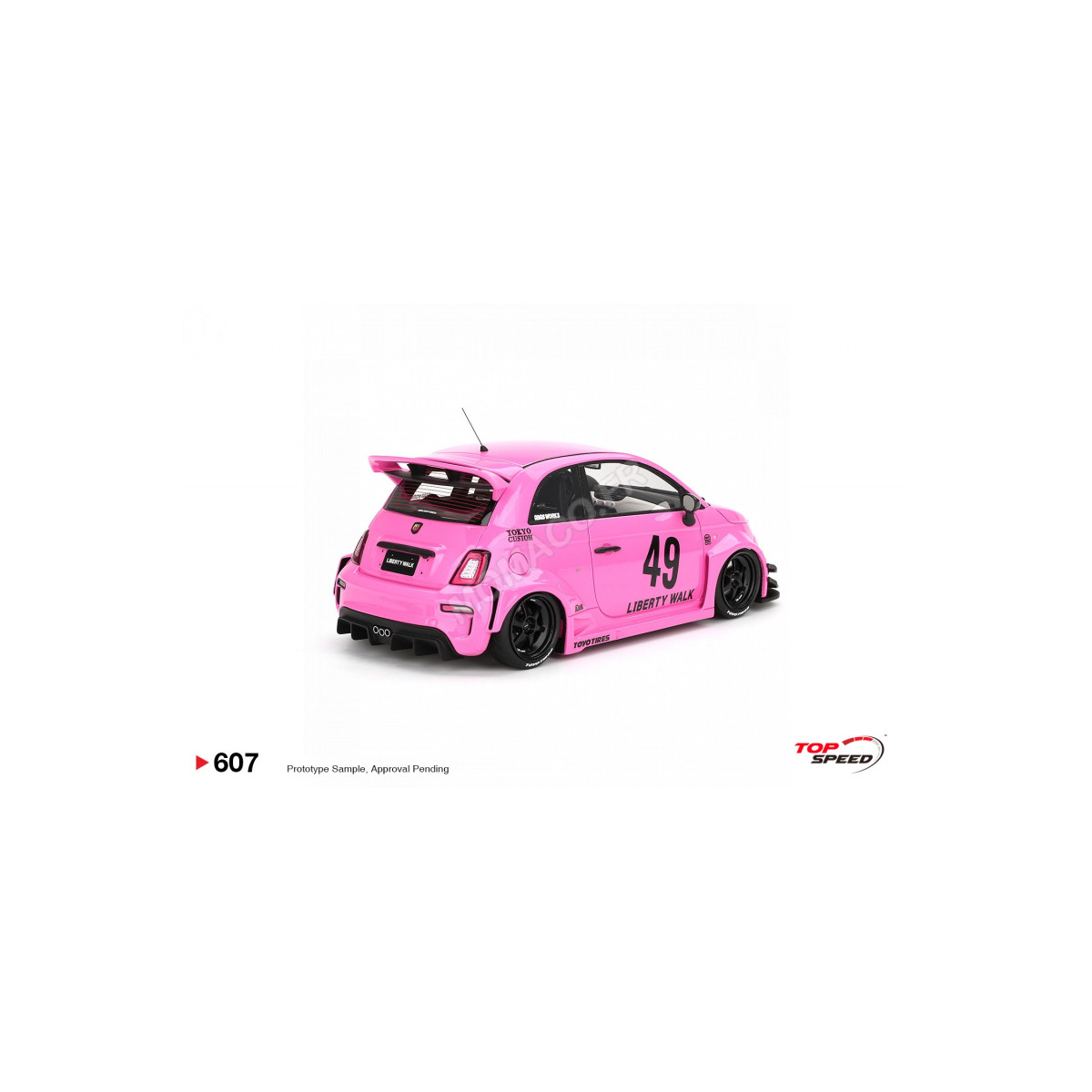 FIAT ABARTH 595 LB-WORKS X ABAS WORKS 2024 PINK Miniatuur van auto's