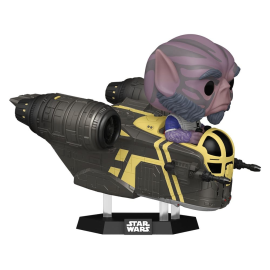 Star Wars: The Mandalorian and Grogu POP! Rides Deluxe Vinyl Figure Bobble Head Zeb Orrelios in the Razor Crest 9 cm Pop figur 