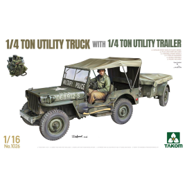 ¼-ton utility truck w. ¼-t. utility trailer Willys Jeep MB (1:16) Schaalmodel 