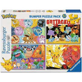 Pokémon Buddies 4-piece puzzle pack (4 x 100 pieces) Puzzel 