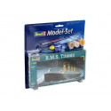 RMS Titanic Model Set - box containing the model, paints, brush and glue