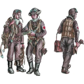 Japanese Army AF Bomber Crew Members, WWII (3 fig.) A set of three aircrew members for any Japanese WW2 bomber model. The airmen